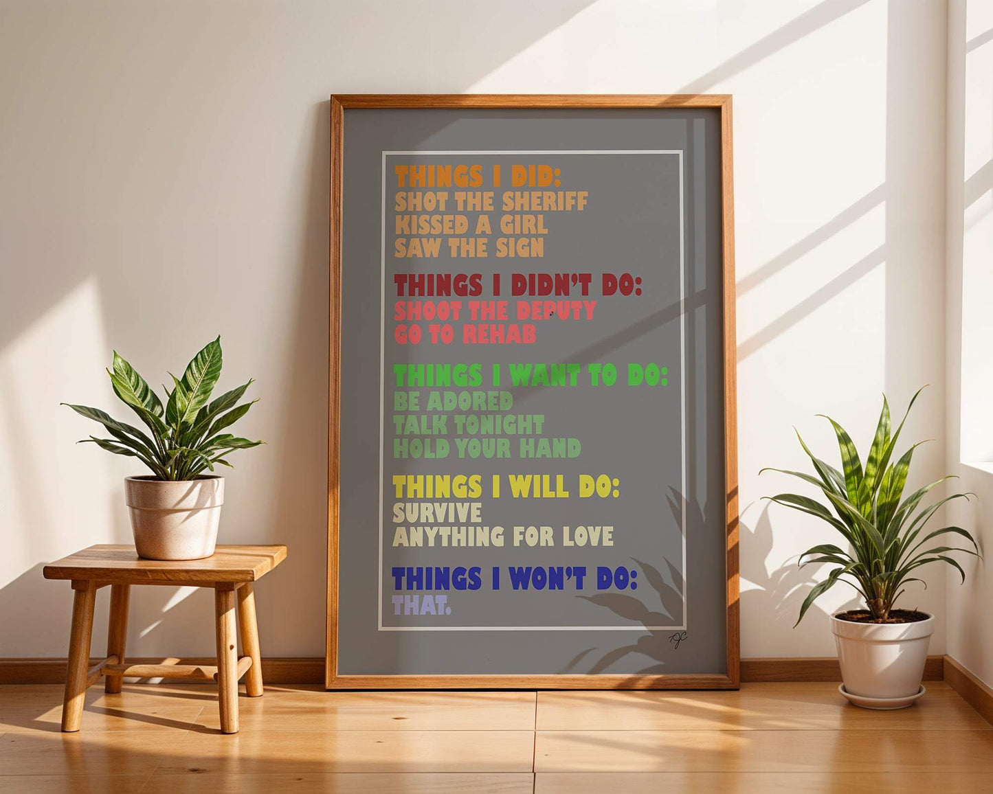 Things We Did... Wall Art Print