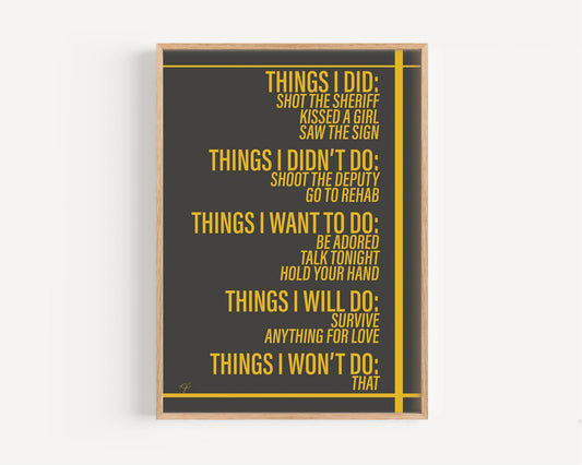 Things We Did... Wall Art Print