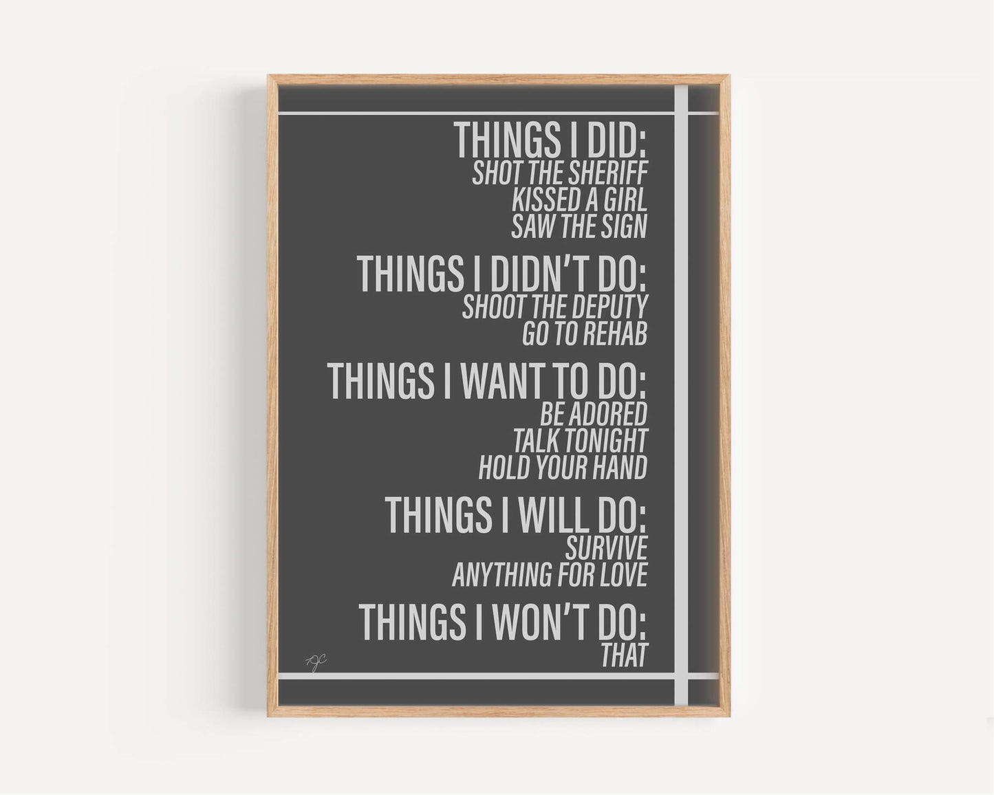 Things We Did... Wall Art Print