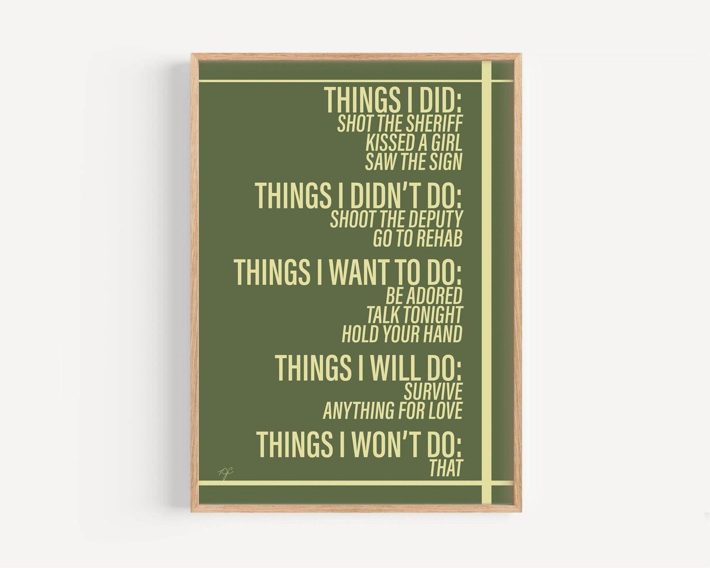 Things We Did... Wall Art Print