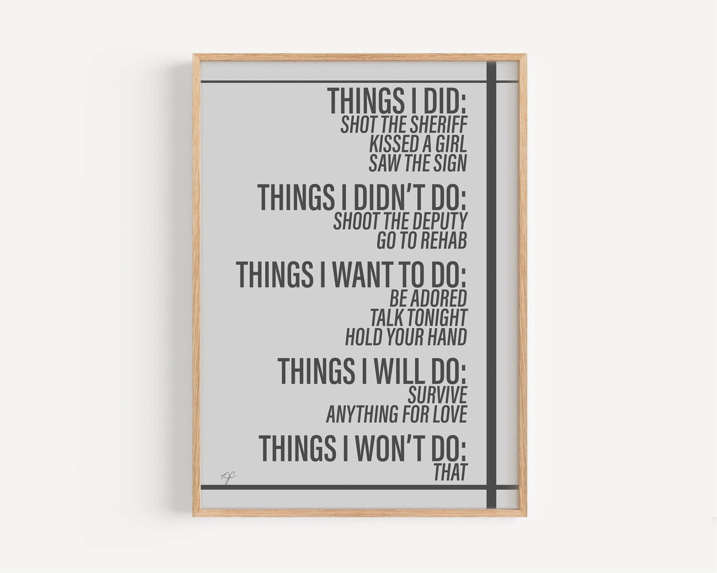 Things We Did... Wall Art Print