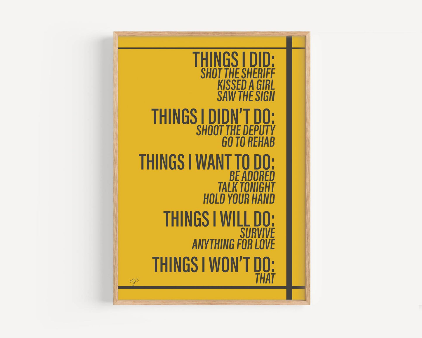 Things We Did... Wall Art Print