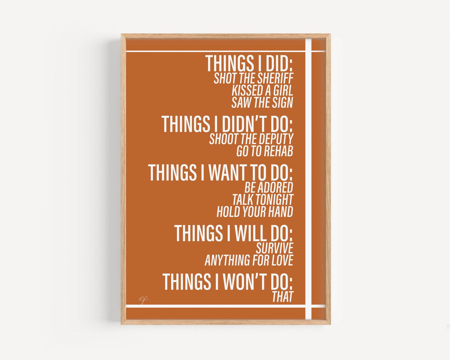 Things We Did... Wall Art Print