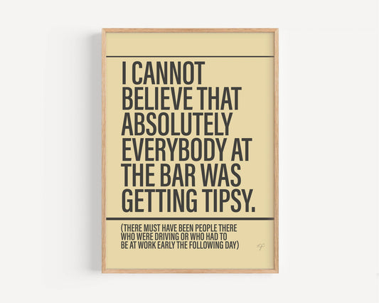 Tipsy J-Kwon Alternative Lyrics Music Print | Song Lyric Wall Art UK | Striped Circle