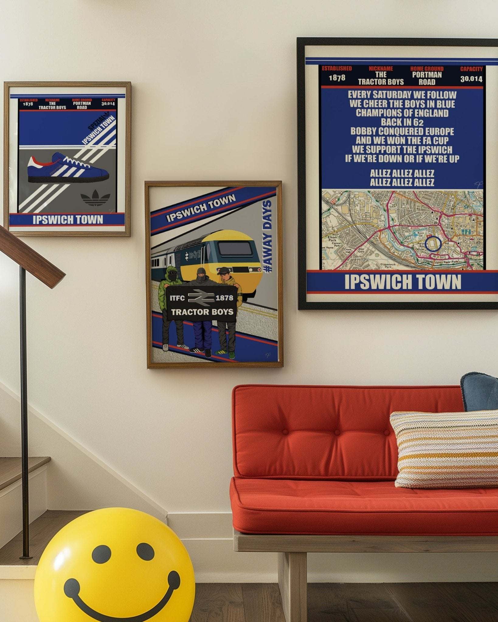 Ipswich Town Portman Road print - Striped CircleA5 (148mm x 210mm)