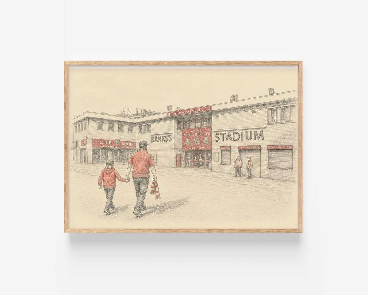 "Saddlers Pride" Walsall FC Football Wall Art Print | UK