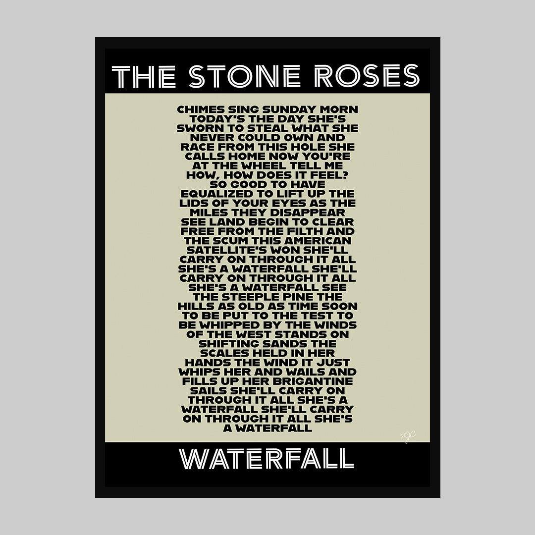 The Stone Roses Waterfall lyrics print - Striped Circle