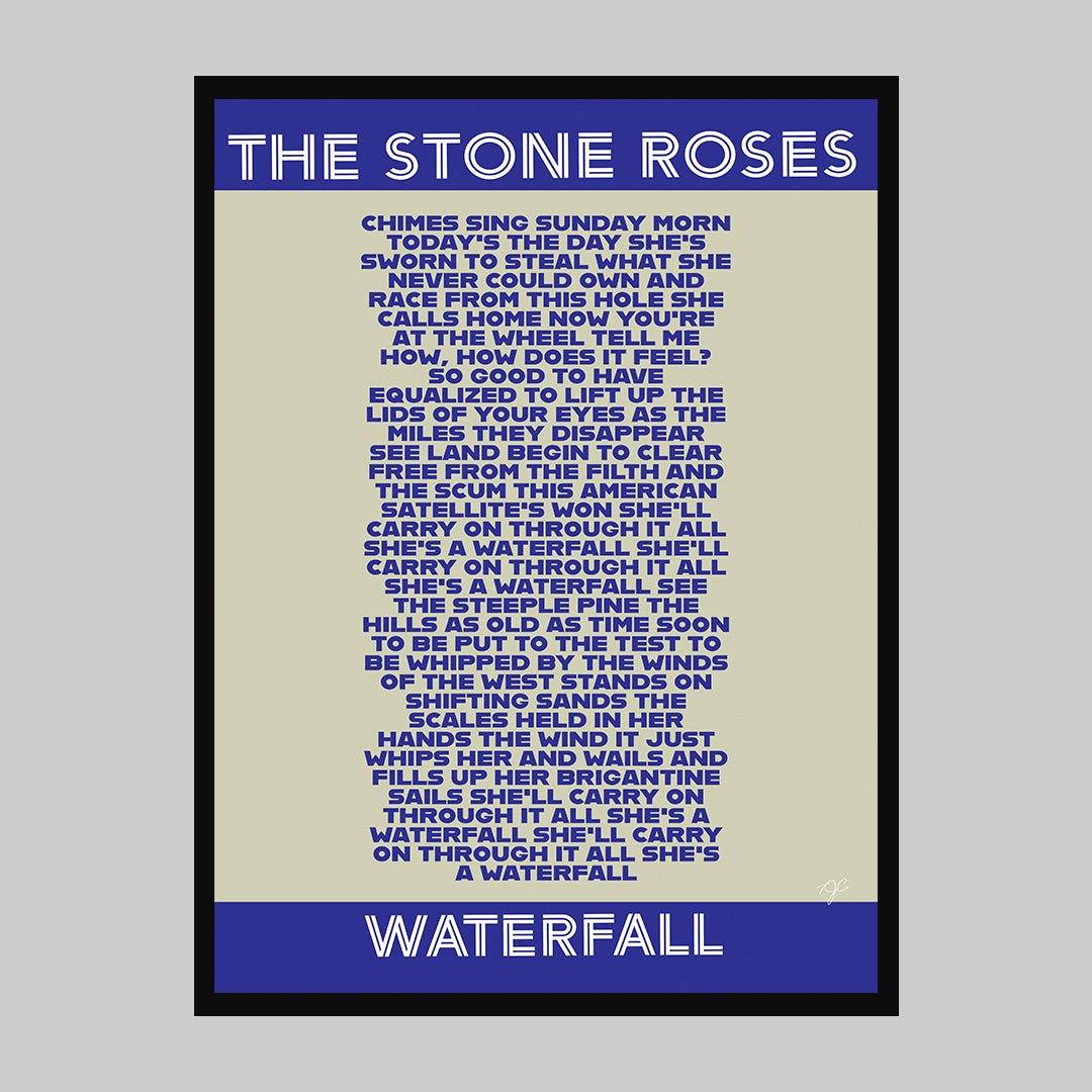 The Stone Roses Waterfall lyrics print - Striped Circle