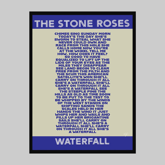The Stone Roses Waterfall lyric print - Striped CircleA4