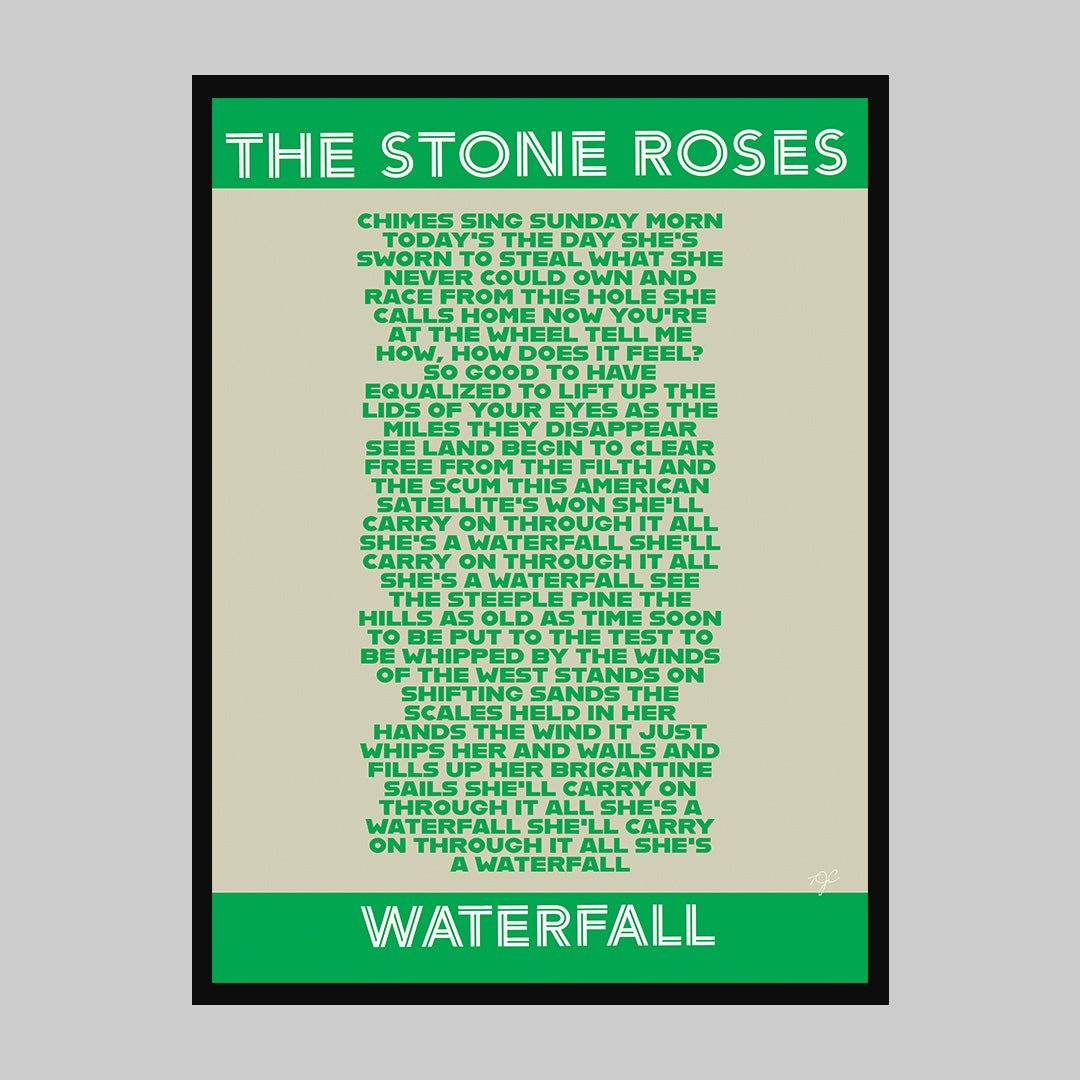 The Stone Roses Waterfall lyrics print - Striped Circle