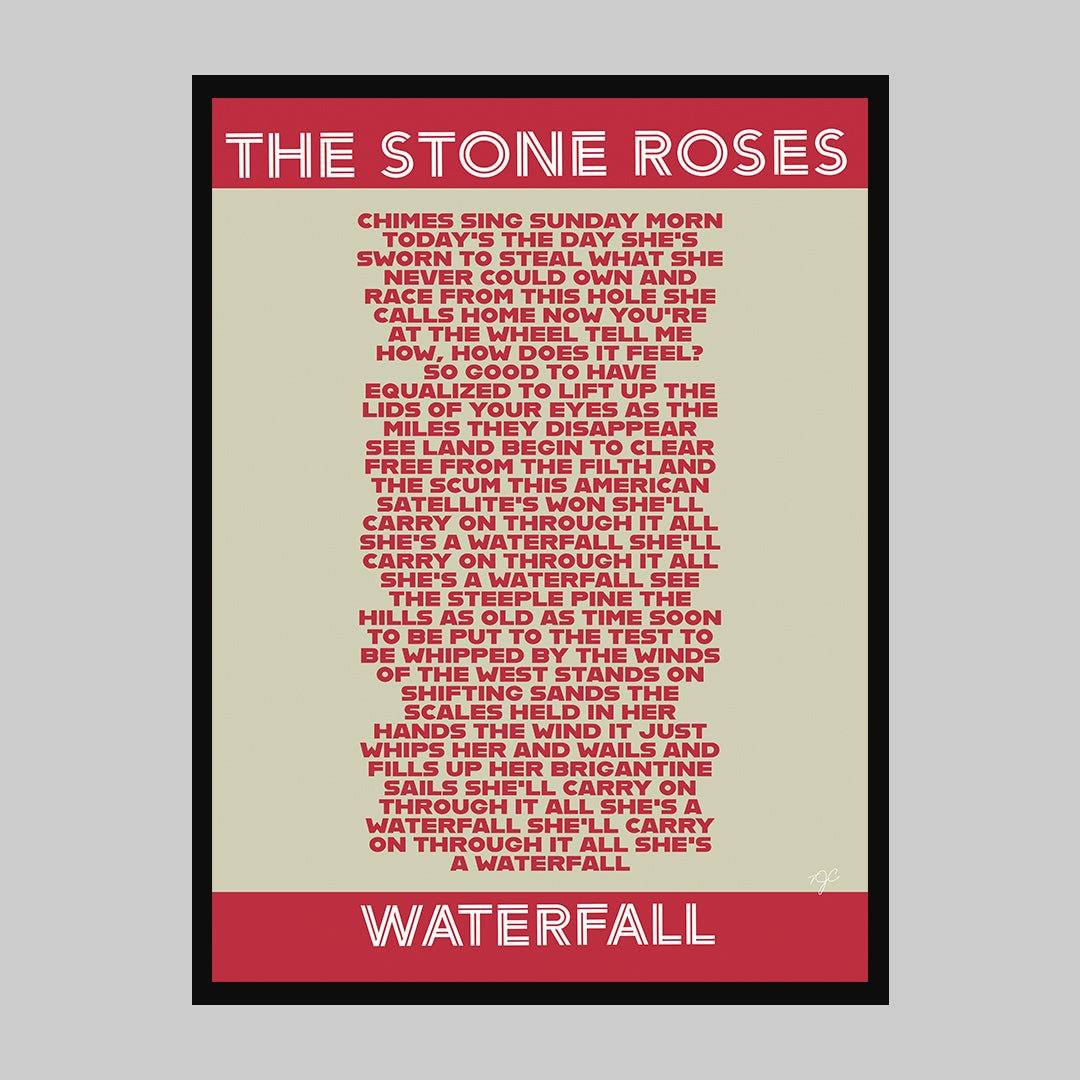 The Stone Roses Waterfall lyrics print - Striped Circle