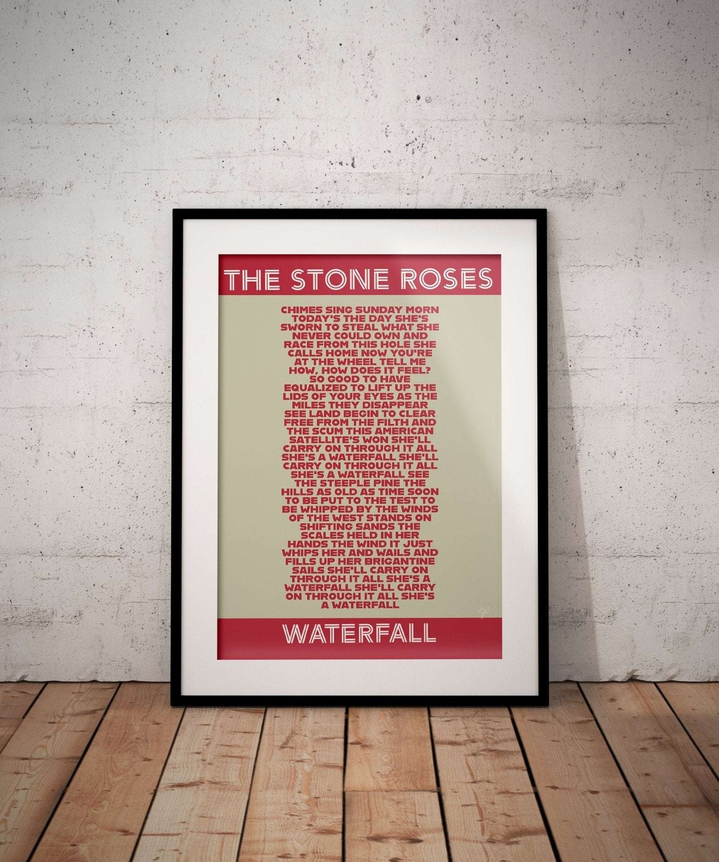 The Stone Roses Waterfall lyrics print - Striped Circle