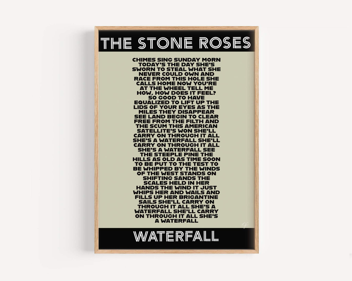 The Stone Roses Waterfall lyrics print