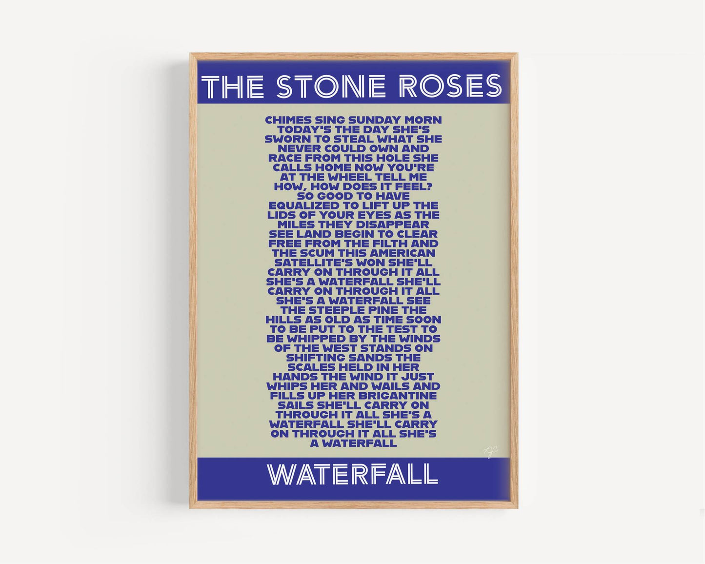 The Stone Roses Waterfall lyrics print