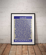 Wonderwall Oasis lyrics print - Striped Circle