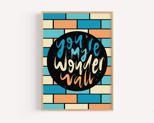 Wonderwall Oasis lyrics print