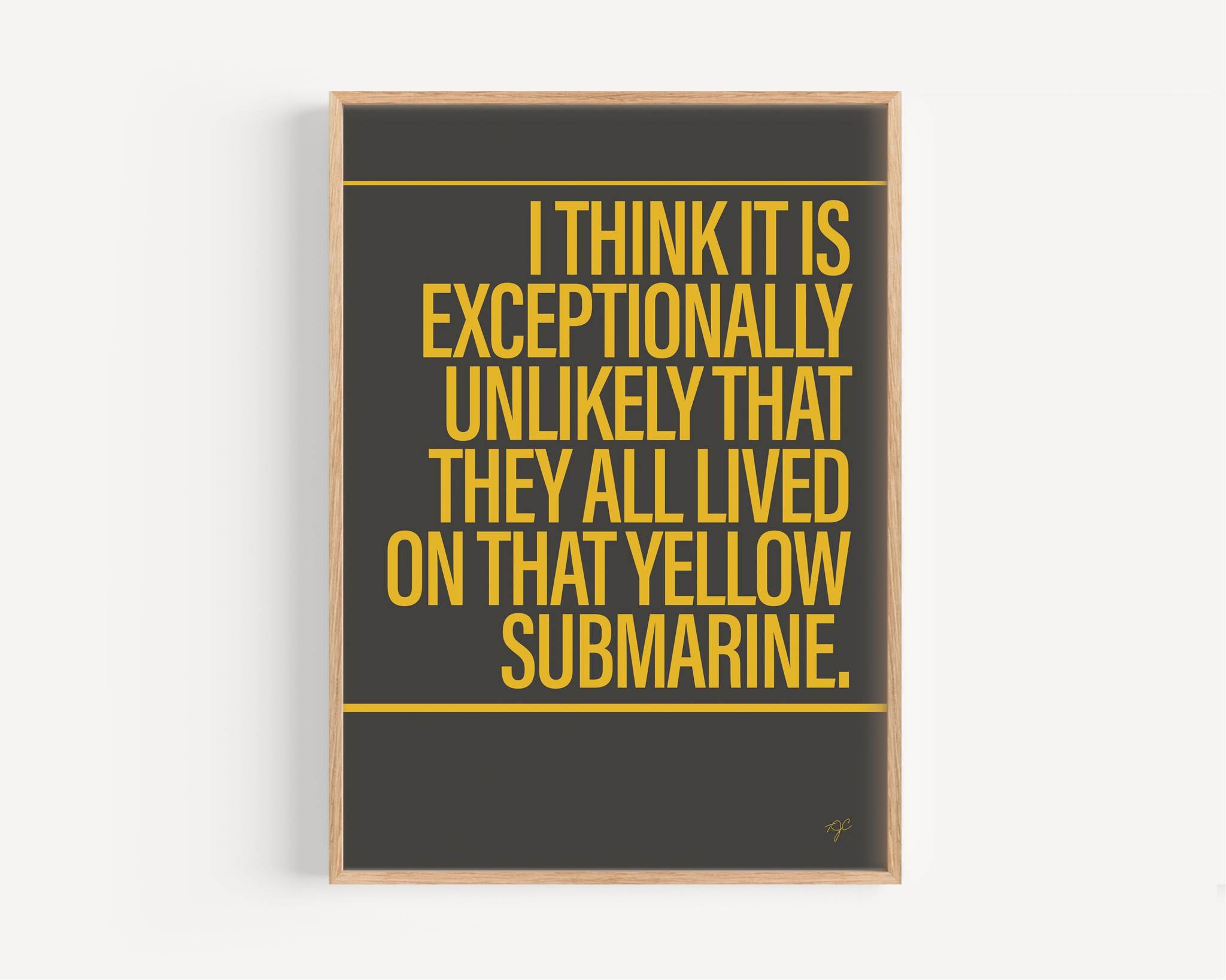 Yellow Submarine Alternative Lyrics Music Print – Striped Circle