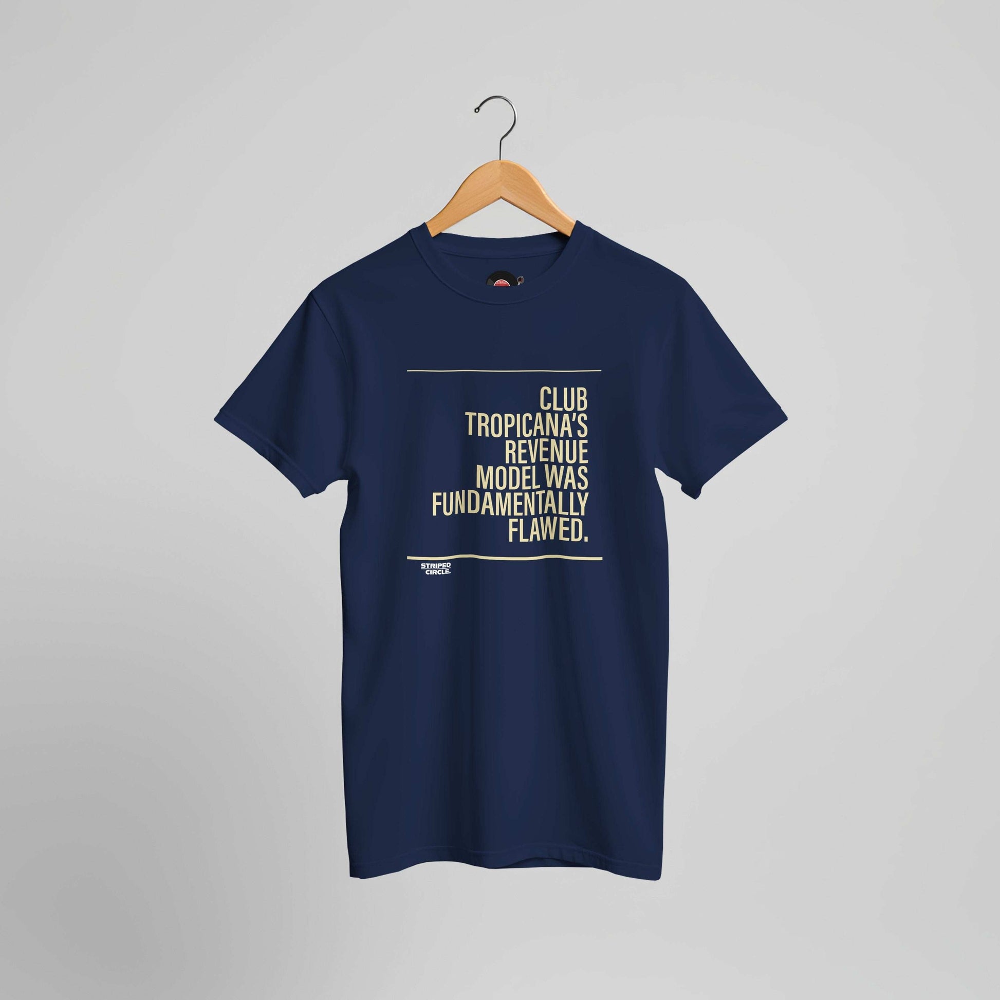 Club Tropicana Sit Down T-Shirt in multiple colors with bold text, soft premium cotton, perfect for music lovers and festivals