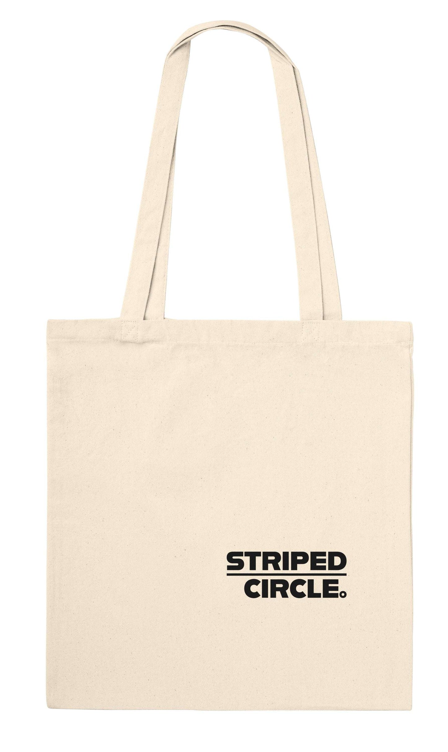 Kung Fu Fighting Tote Bag from Striped Circle Apparel with music-inspired design and reinforced cotton handles