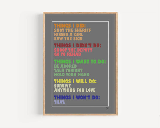 Things We Did... Wall Art Print