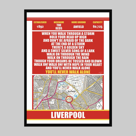 Liverpool - Anfield - Football Art Print - Striped CircleA3