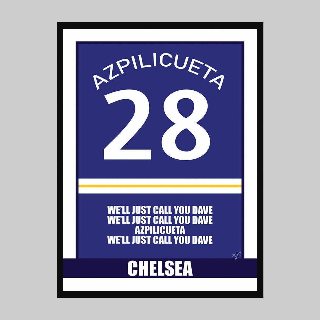 Chelsea - Cesar Azpilicueta - Football Print - Striped CircleA3