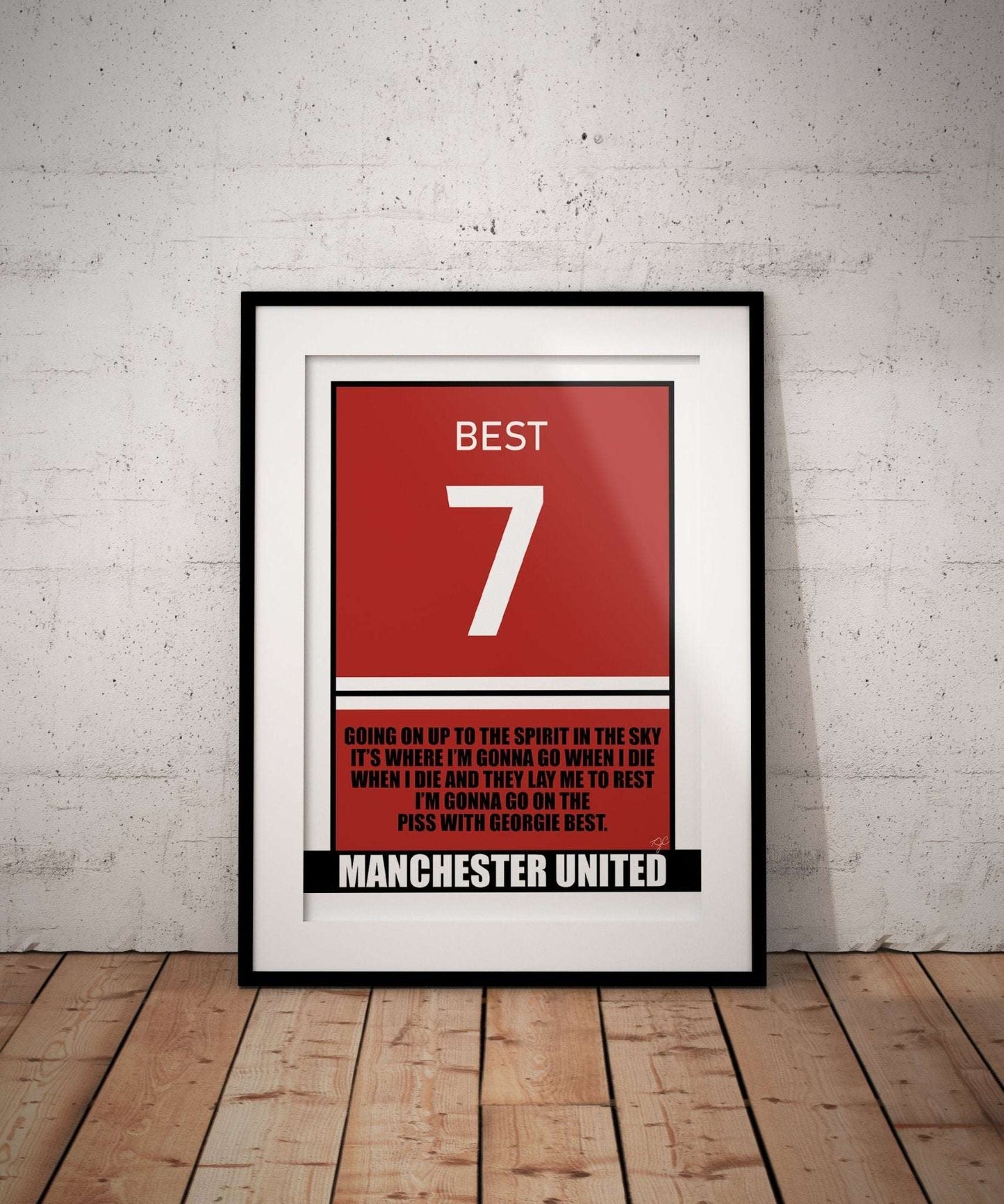 George Best Manchester United - Football Print - Striped Circle