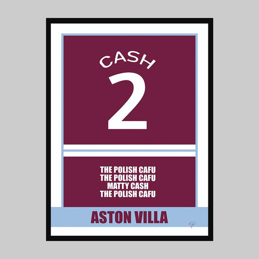 Aston Villa - Matty Cash - Football Art Print - Striped CircleA3