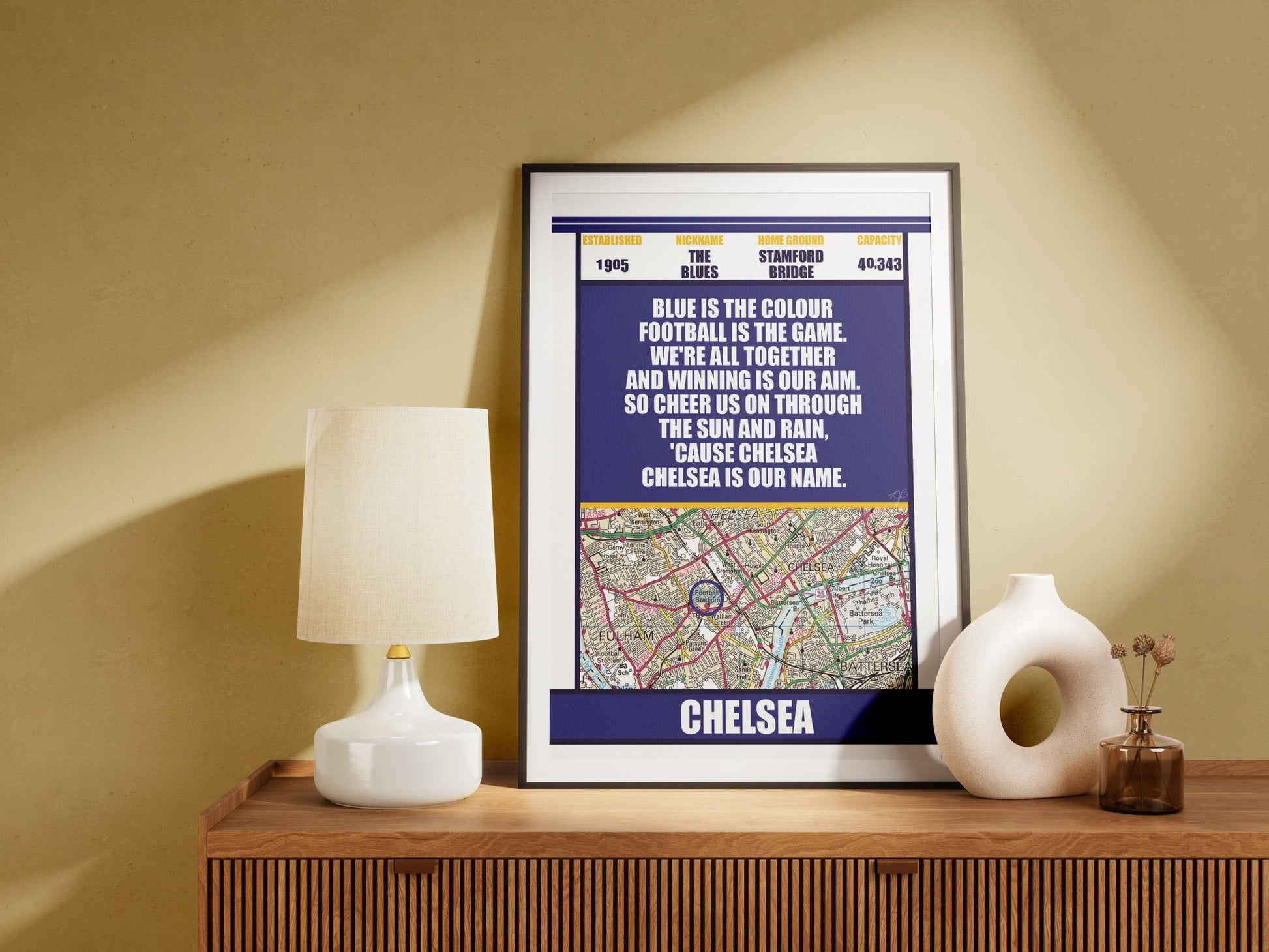 Chelsea - Stamford Bridge - Football Print - Striped CircleA3