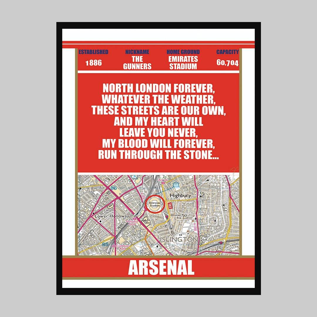 Arsenal Emirates Stadium - Football Art Print - Striped Circle