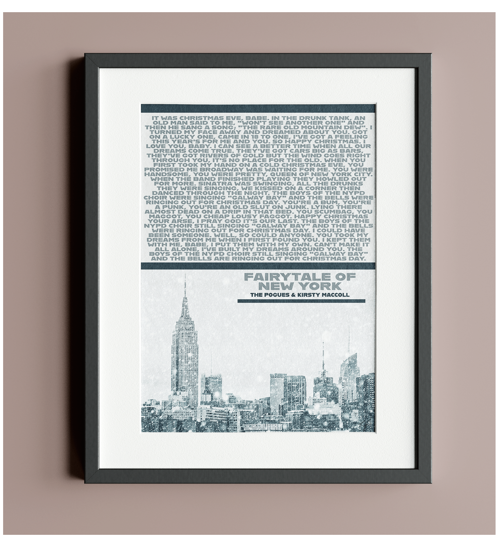 Fairytale of New York - The Pogues & Kirsty MacColl - Art print - Striped CircleA1