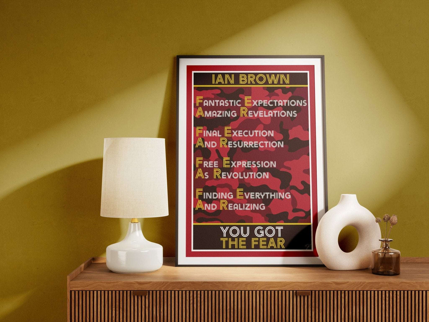 F.E.A.R. Ian Brown Lyric Print - Striped Circle