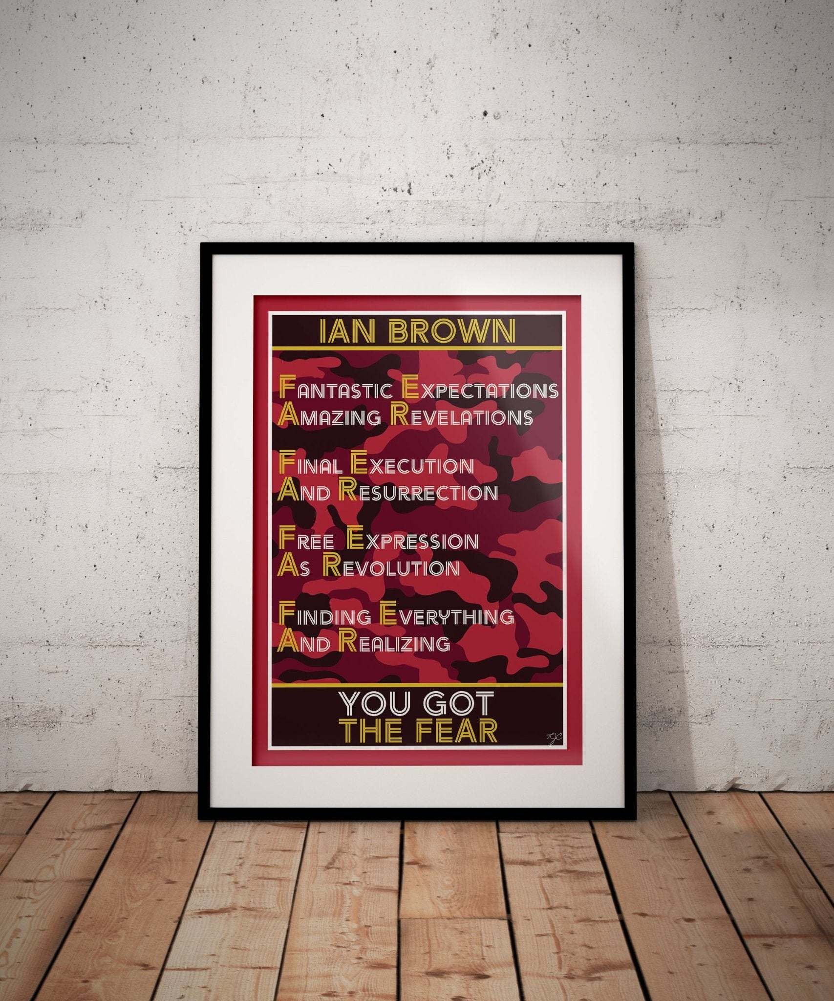 F.E.A.R. Ian Brown Lyric Print - Striped Circle