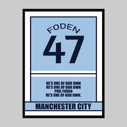 Manchester City Phil Foden football print - Striped CircleA3