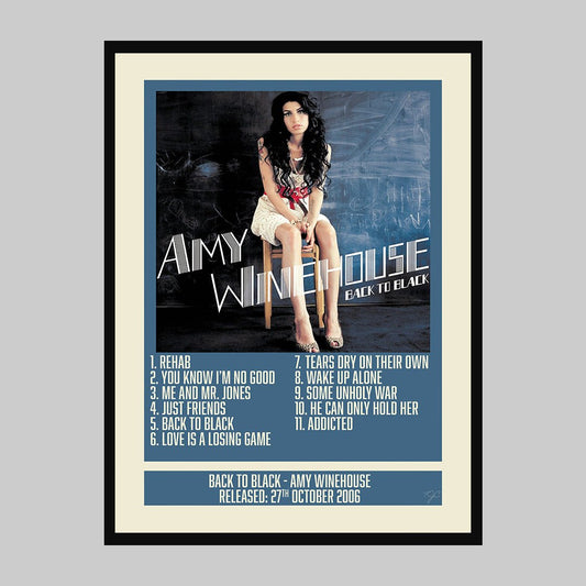 Back to Black - Amy Winehouse - Album Print