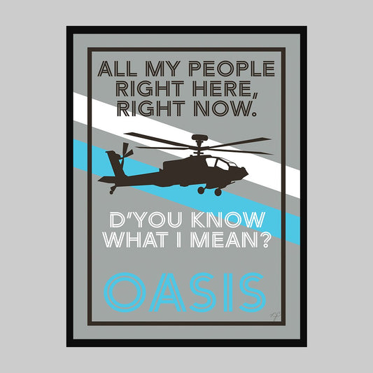 D'You Know What I Mean? - Oasis - Art Print - Striped CircleBlue