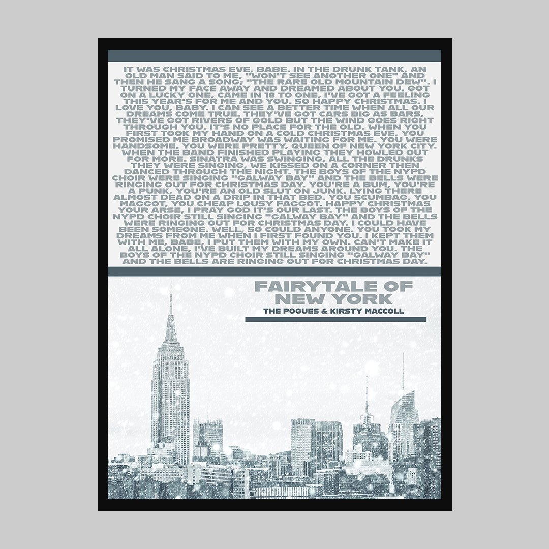 Fairytale of New York - The Pogues & Kirsty MacColl - Art print - Striped CircleA1