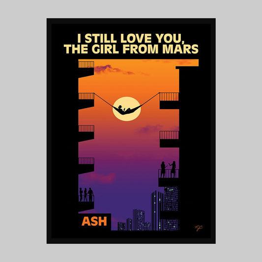 Girl From Mars - Ash - Art Print - Striped CircleA4