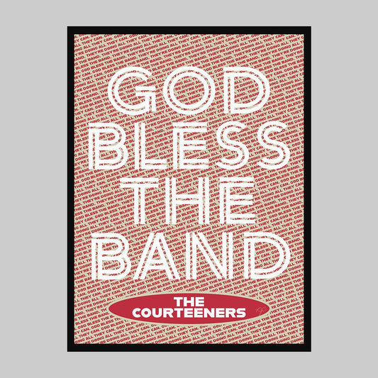 God Bless the Band - The Courteeners Art Print - Striped CircleRed