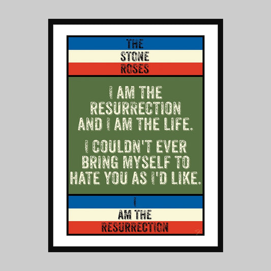 I Am The Resurrection - The Stone Roses - Art Print v2 - Striped CircleA4