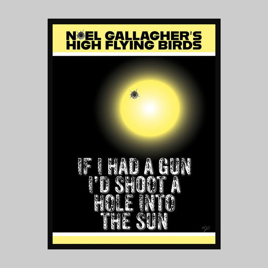 If I Had a Gun - Noel Gallagher - Art Print - Striped CircleA4