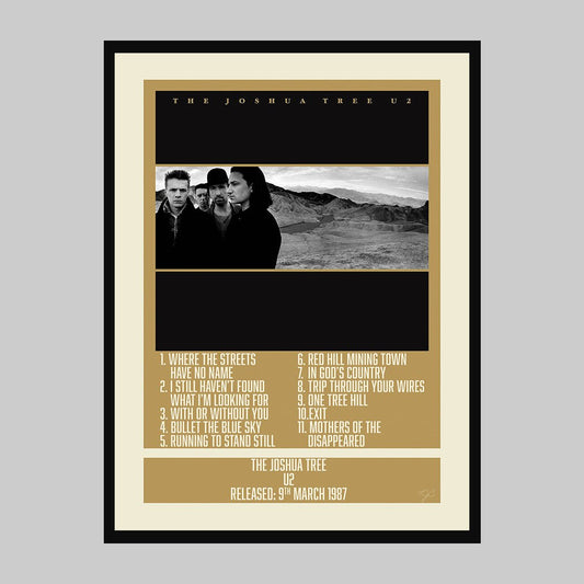 The Joshua Tree - U2 - Album Print - Striped CircleA4