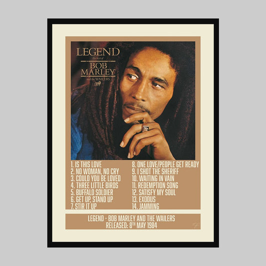 Legend - Bob Marley & The Wailers - Album Print - Striped CircleA4