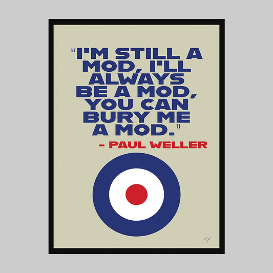 Mod - Paul Weller - Art print - Striped CircleA4