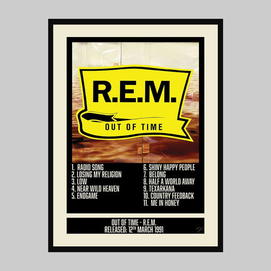 Out of Time - R.E.M. - Album Print - Striped CircleA4