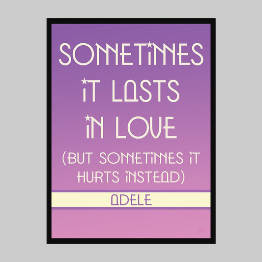Someone Like You - Adele - Art print - Striped CircleA3