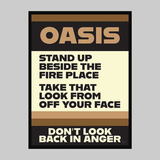 Don't Look Back in Anger Oasis Print - Striped Circle