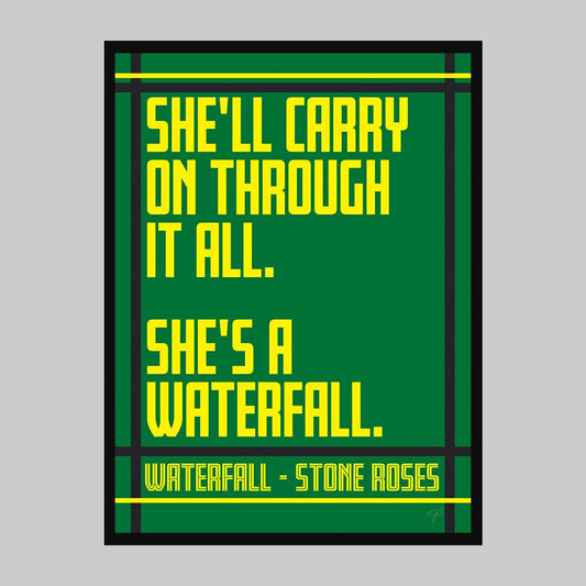 Waterfall - The Stone Roses - Art Print - Striped CircleA4