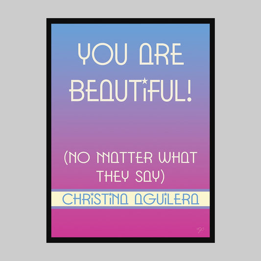 You are Beautiful - Christina Aguilera - Art Print - Striped CircleA3