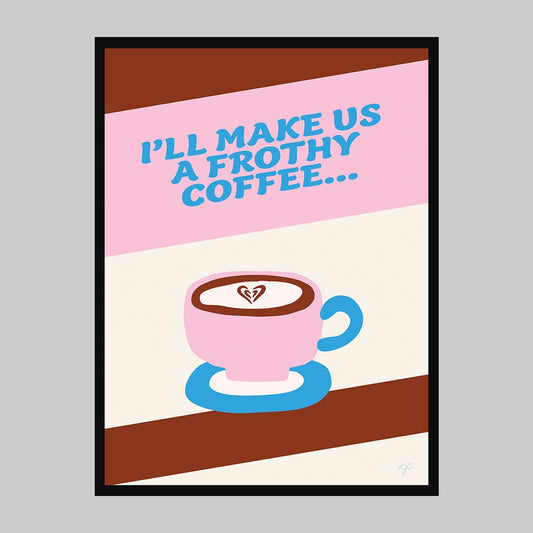 Frothy Coffee? - Art Print - Striped CircleA4